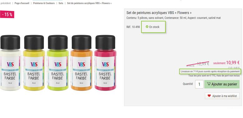 Beispiel für Anzeige der Verfügbarkeit