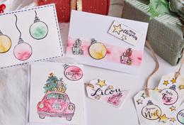 Cartes de vœux décorées en Easy Colouring