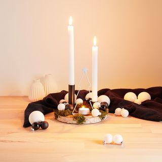 Disque de bouleau avec d&eacute;coration de No&euml;l