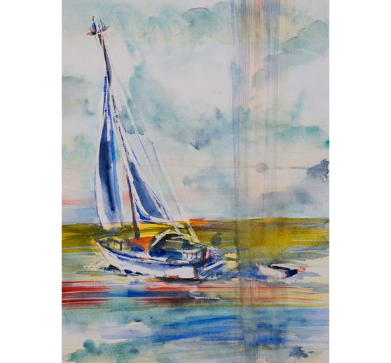 215_uhu_Segelboot, Aquarell