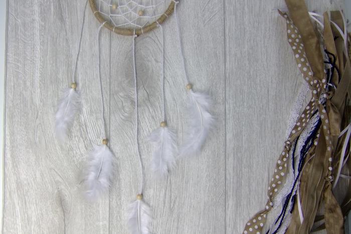 Handmade dreamcatcher - feathers attached