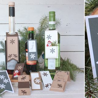 Étiquettes de bouteilles de Noël