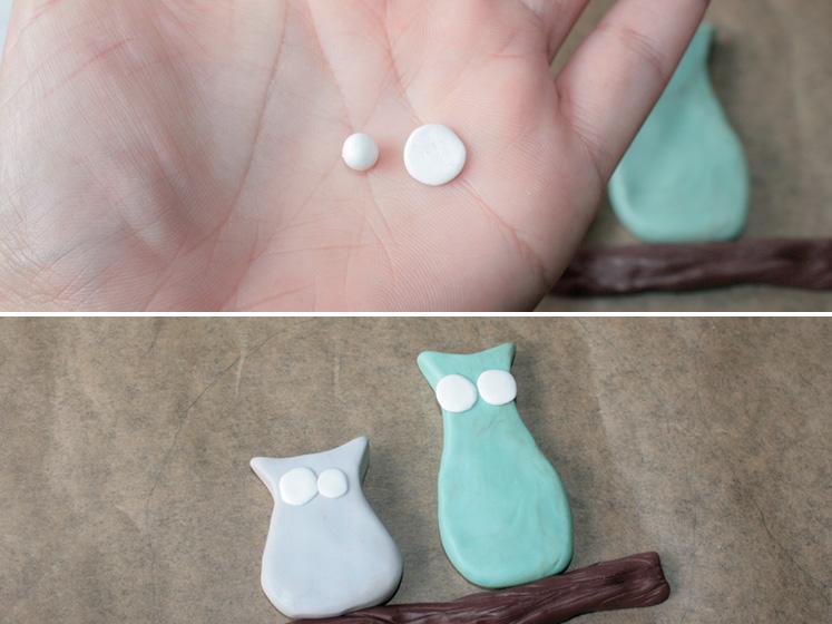 Deko mit Eulen aus Fimo