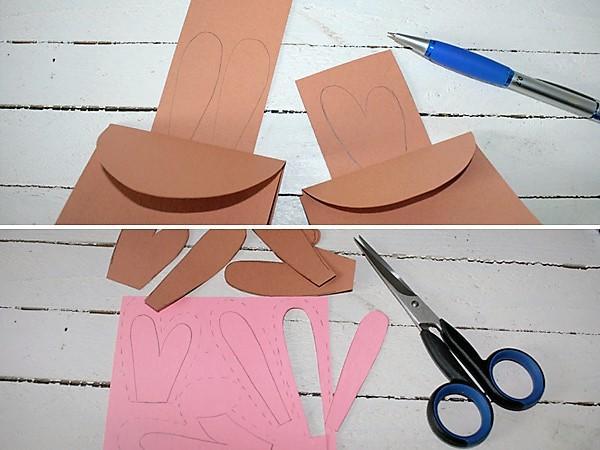 Emballage Lapin de Pâques : Découper les détails Adorables lapins de Pâques comme emballage cadeau pour Pâques
