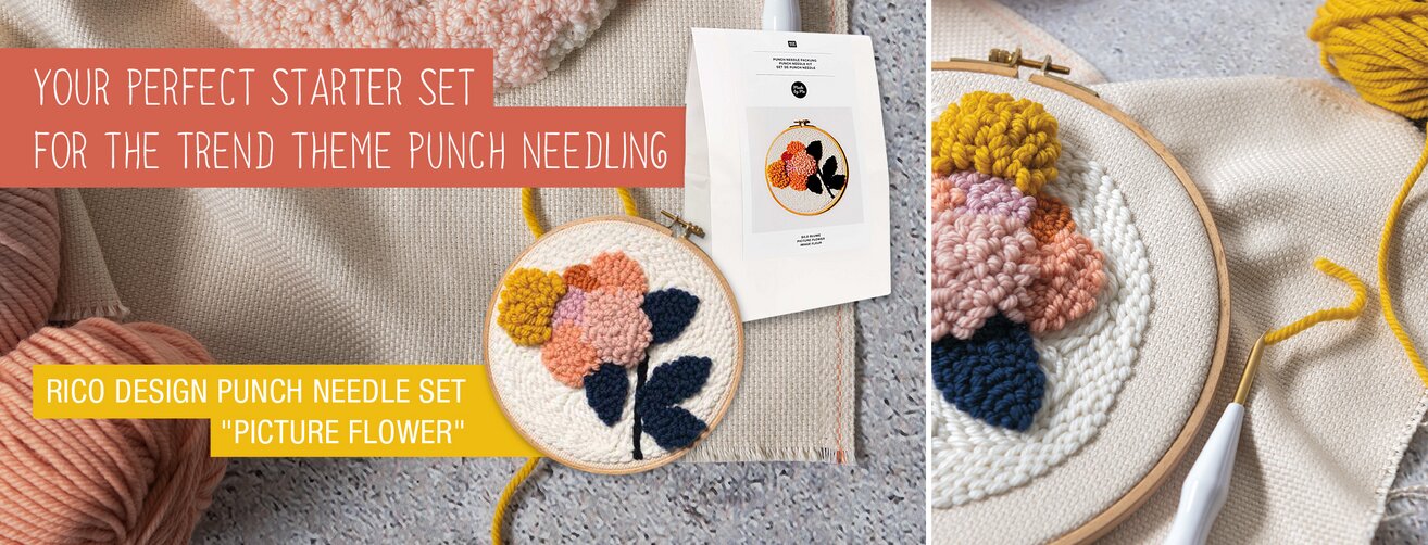 Rico Design Punch Needle Set "Bild Blume"