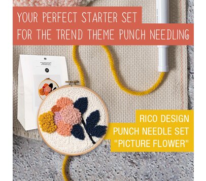 Rico Design Punch Needle Set "Bild Blume"