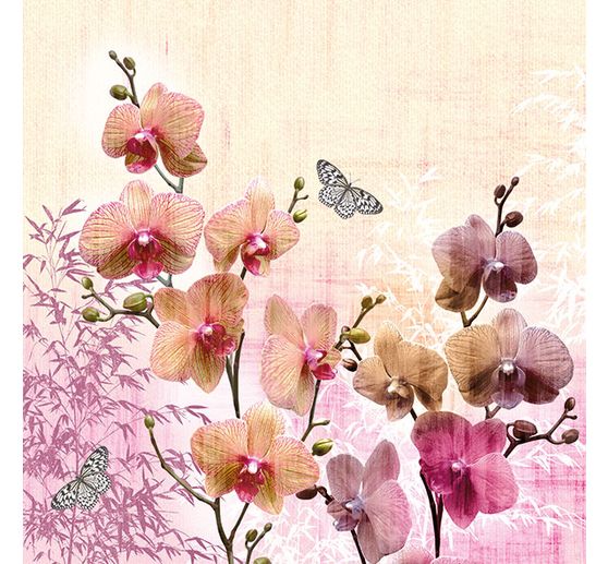 Serviette Orchidees 5 Pc Linge De Table Literie Et Linge De Maison