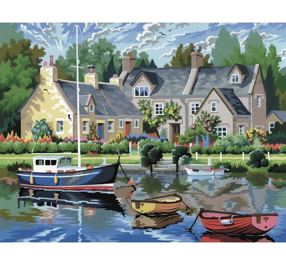 Peinture au numéro « Barques sur le lac »