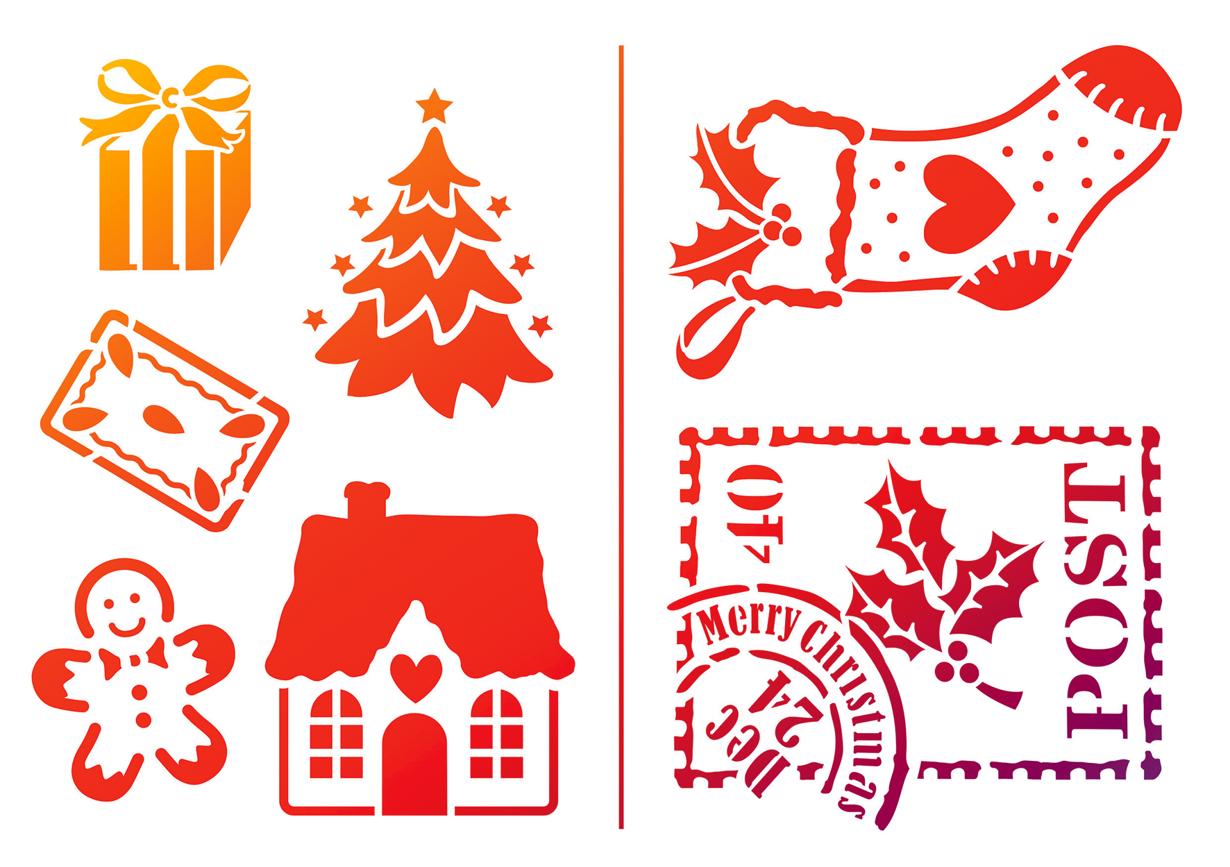 Pochoir « Petits motifs de Noël