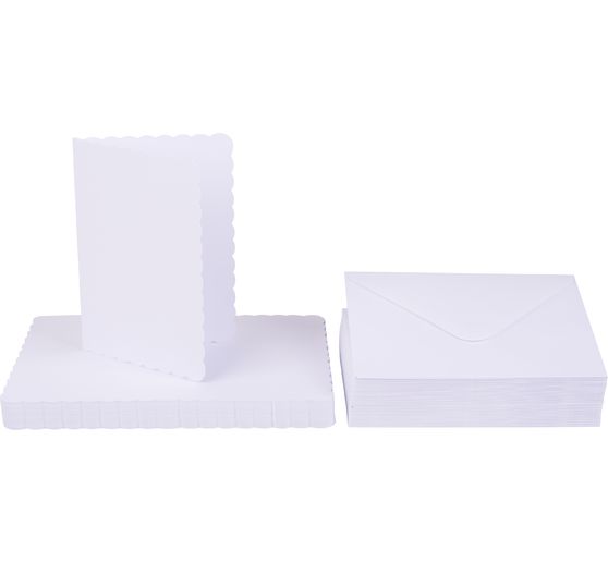 Cartes doubles « Bordures vagues » avec enveloppes, 100 pc., A6