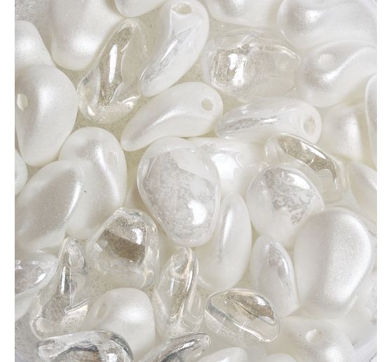 Assortiment de perles en verre « Lili Petal Deluxes », 6x8 mm