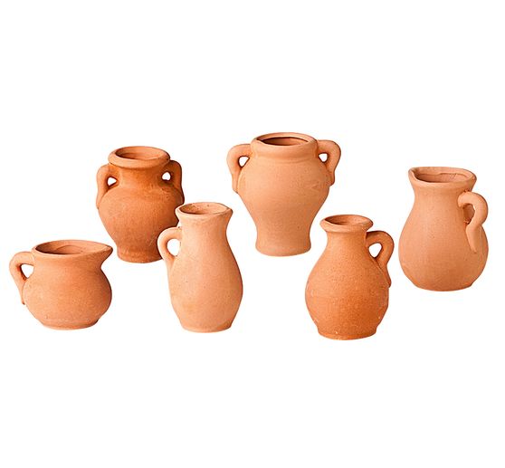 Vases en argile, set de 6, env. H 4 6 cm Loisirs créatifs VBS Hobby