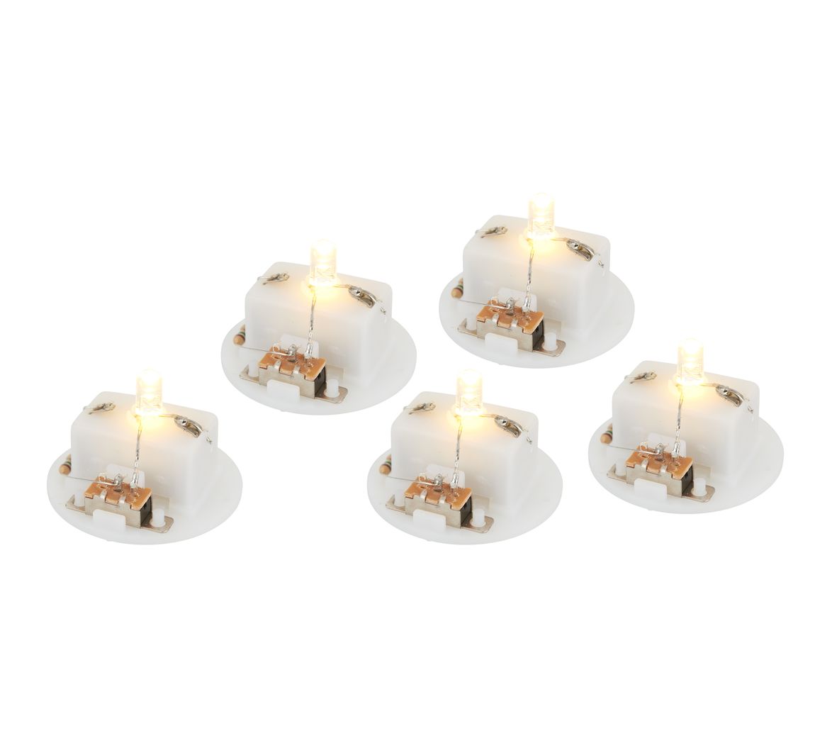 Petite ampoule LED VBS, à piles, env. Ø 3,5 cm, 5 pc. Loisirs