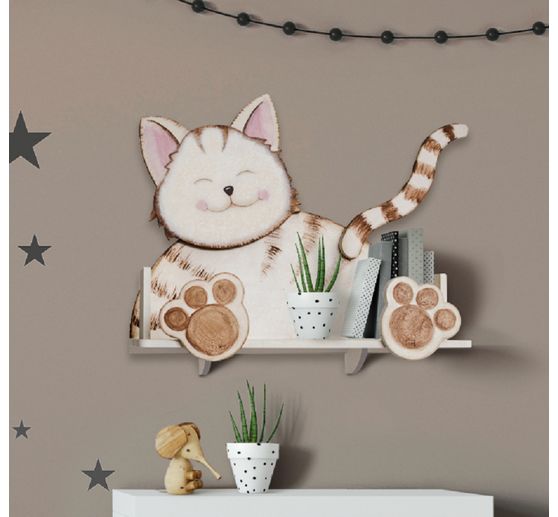Etagere Murale Chat 10 Pc Bois Mdf Env L 39 X H 34 5 X P 19 5 Cm Loisirs Creatifs Vbs Hobby Service