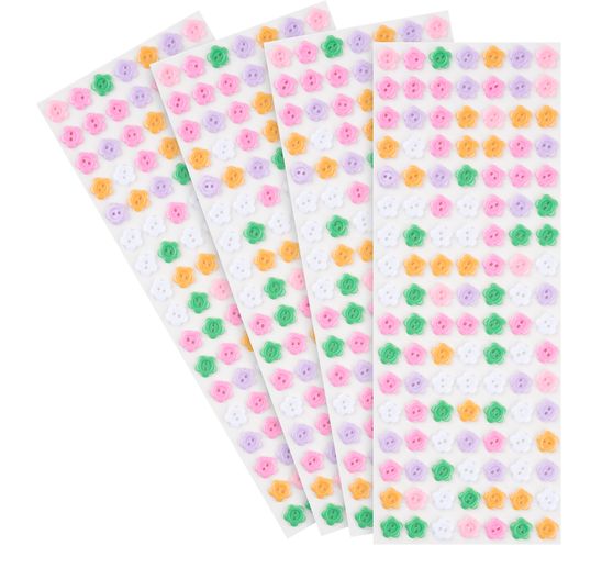 4 cartes de boutons en plastique VBS « Blossom », Multicolore, Gros acheteurs VBS