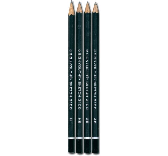 Crayons graphite, set de 4 Loisirs créatifs VBS Hobby Service