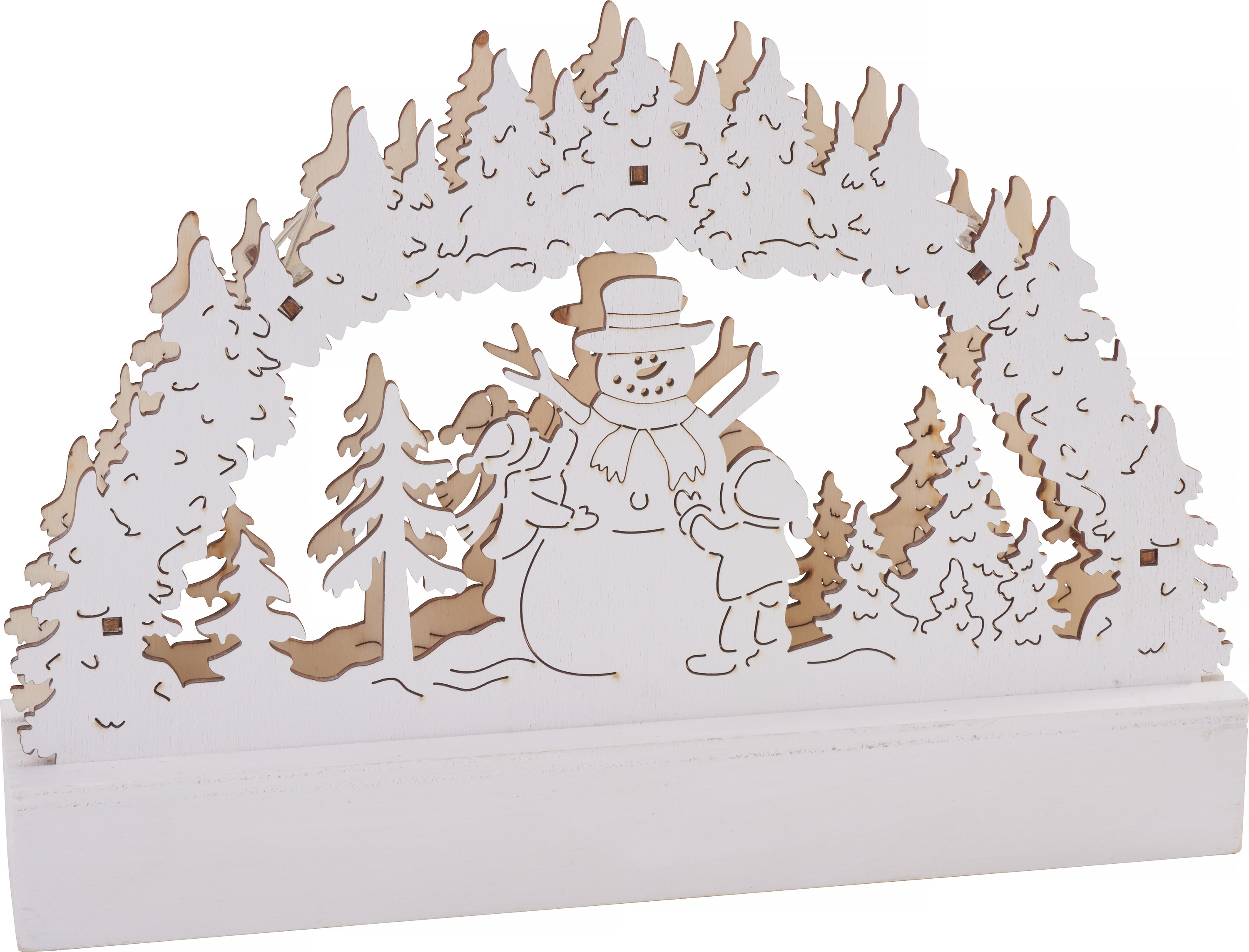 Lampe déco Noël boule à neige et son socle personnalisable en bois graver