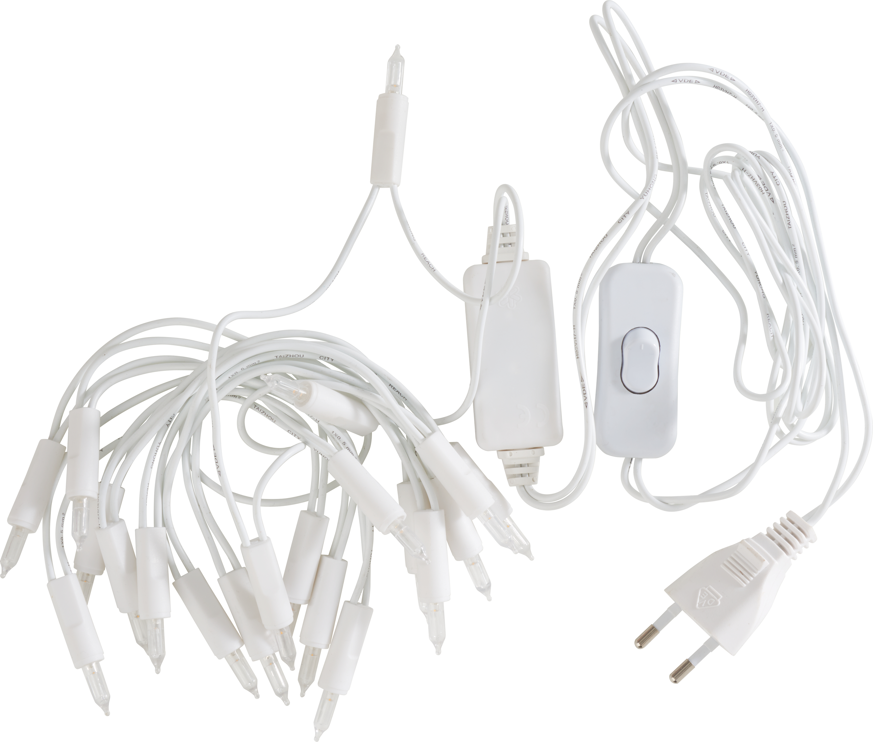 Câble électrique pour guirlande en tessu Blanc