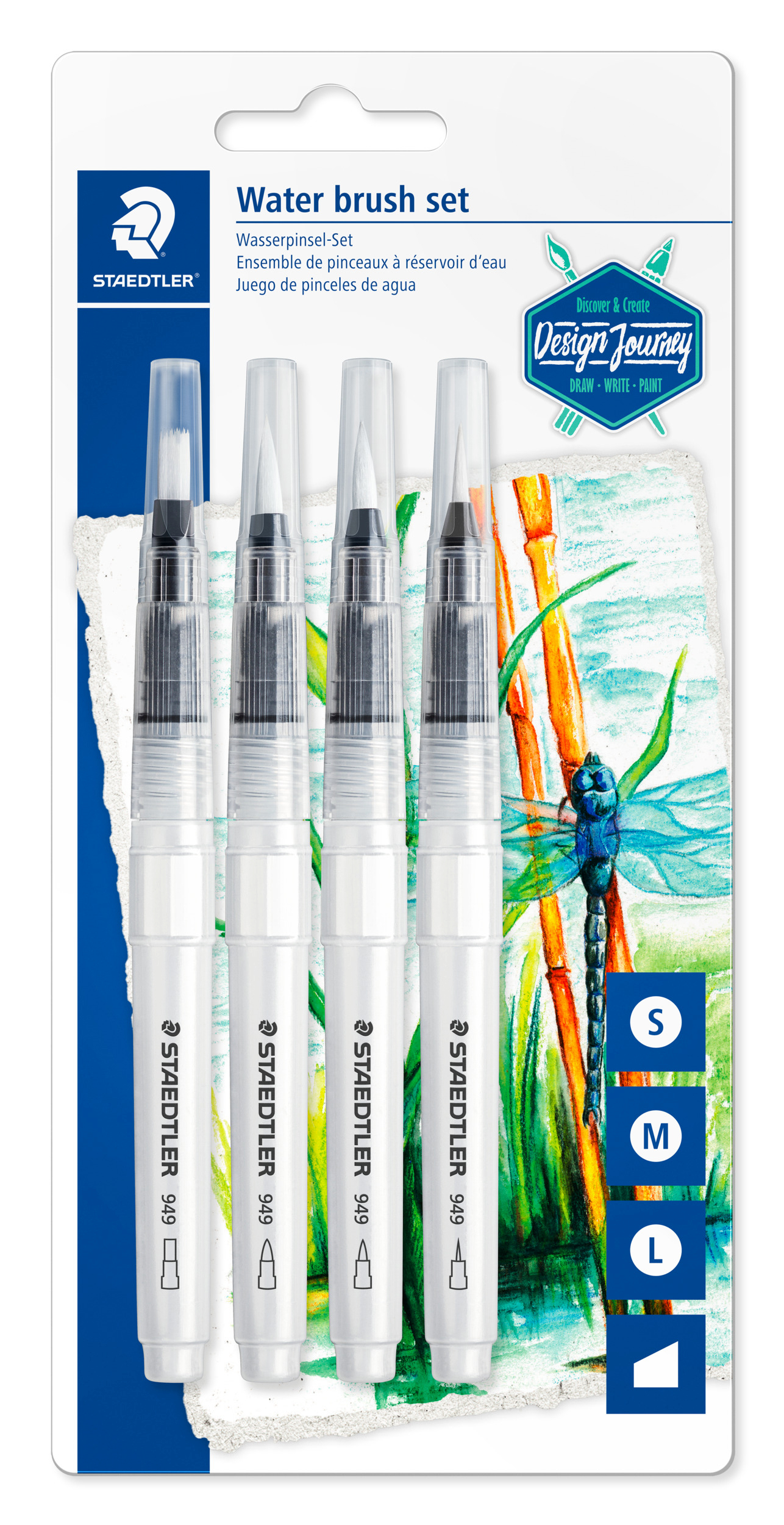 Set 6 Pinceaux Réservoir D'Eau ESENG - Stylo Aquarelle Rechargeable Rose - Idéal Aquarelle & Crayons Solubles