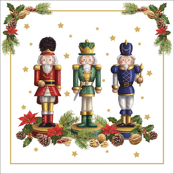 Serviettes En Papier Noël Motif Casse-Noisette - Lot De 40, 33x33 Cm, Jetables, Pour Décoration De Table - 3