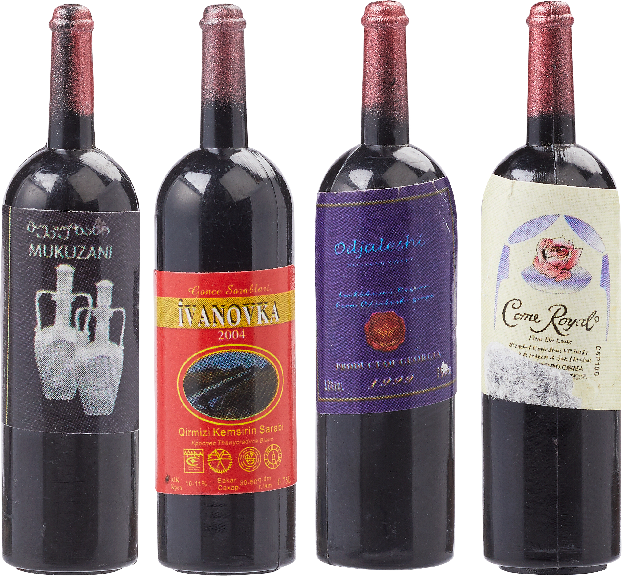 Lot De 18 Mini Bouteilles Et Verres à Vin 1:12 - Accessoires Maison De Poupée - Décoration Miniature