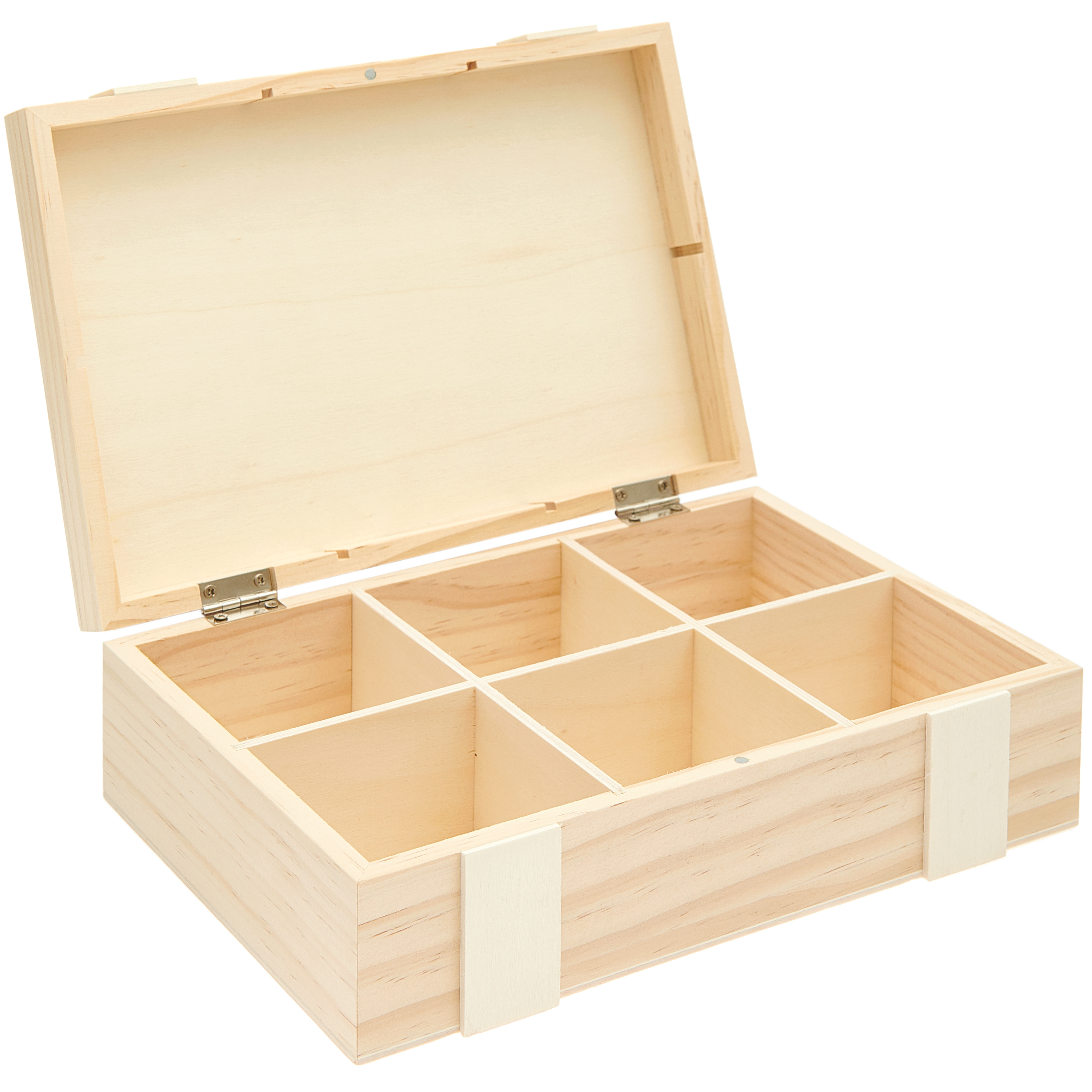 Wooden box storage box with 6 compartments Loisirs creatifs VBS Hobby Service