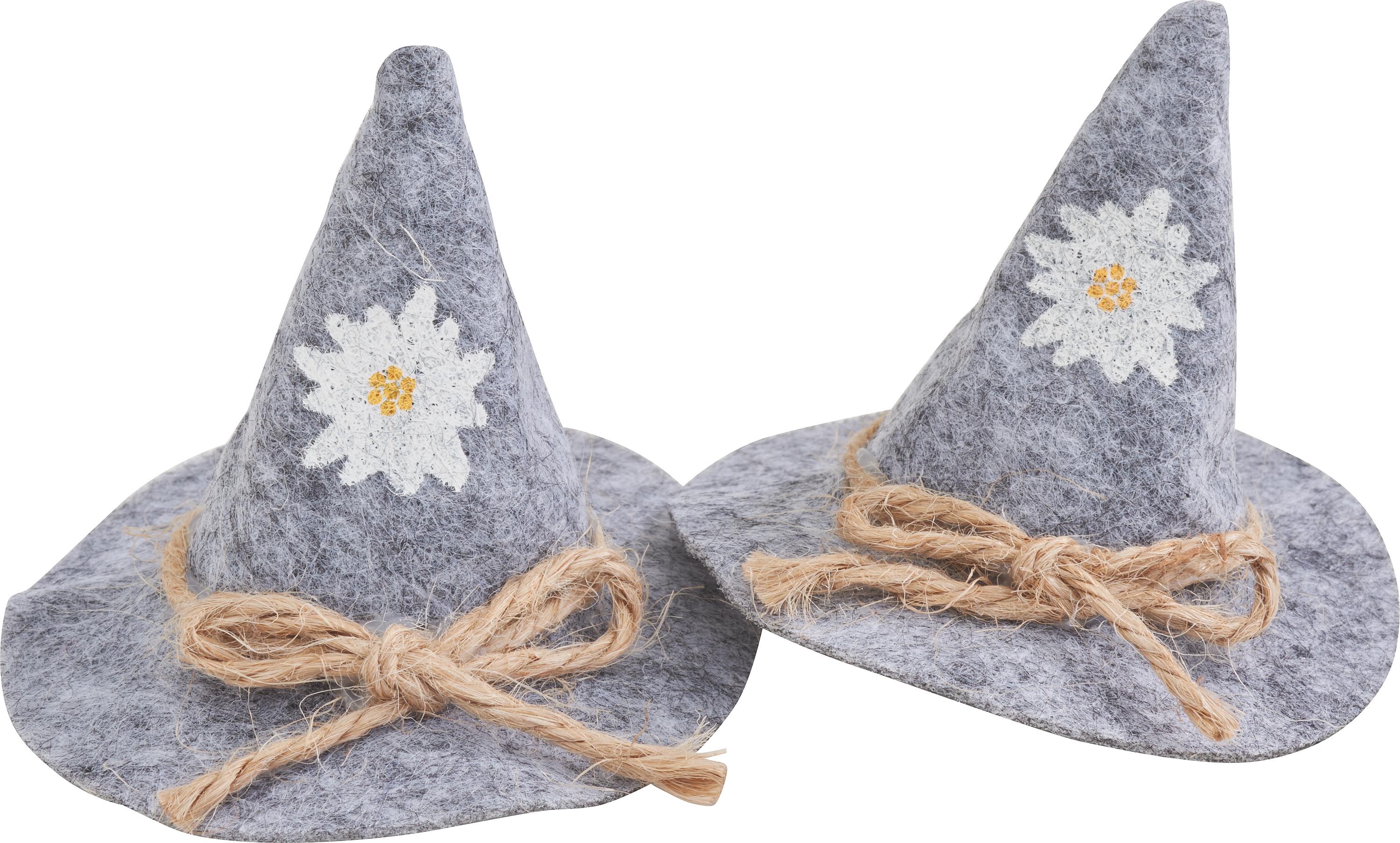 Lot De 10 Mini Chapeaux Bavarois En Feutre | Décoration De Table Fête De La Bière | Chapeau Tyrolien Gris Avec Cordon Bleu-blanc | Pour Fête, Halloween, Carnaval