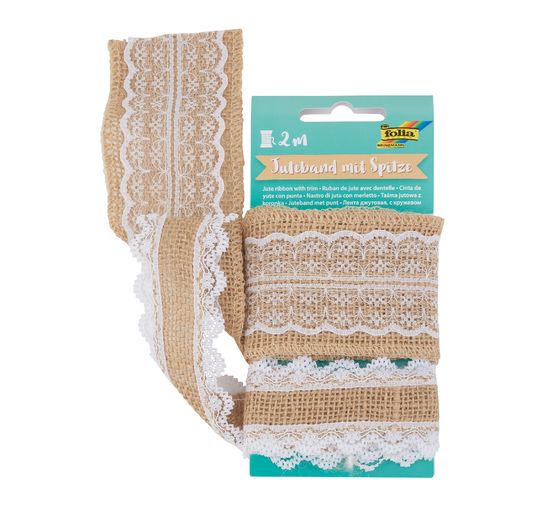 Jute ribbon with lace