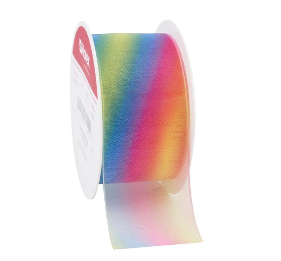 Ruban chiffon « Arc-en-ciel 40 mm »