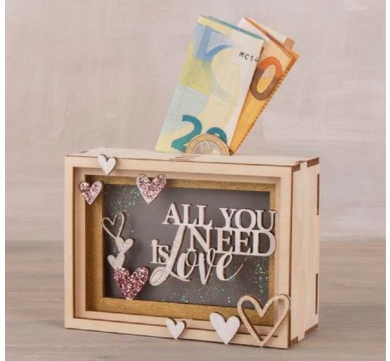 Kit de construction en bois tirelire « Love »