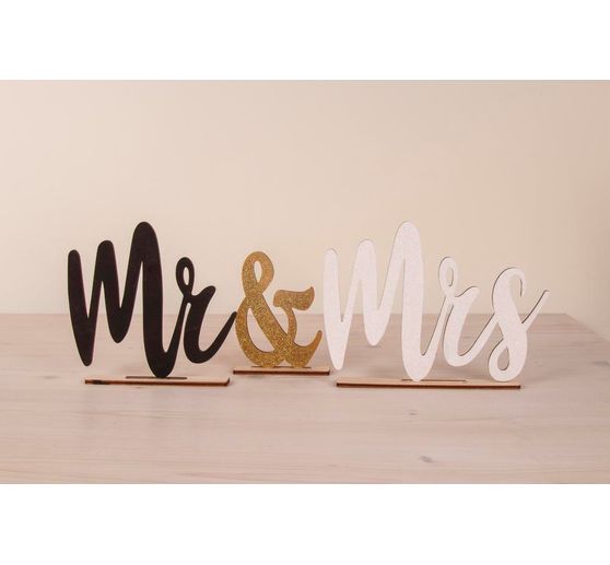 Inscription en bois « Mr & Mrs »
