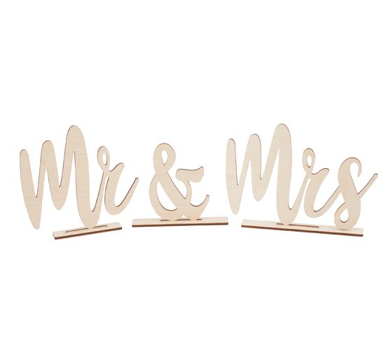 Wooden sign "Mr & Mrs"