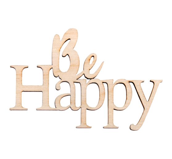 Mini-inscription en bois « Be happy »