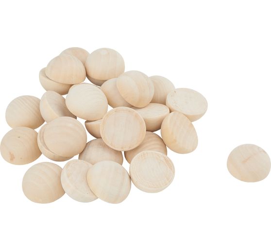 25 demi-perles en bois, Ø 30 mm, Gros acheteurs VBS