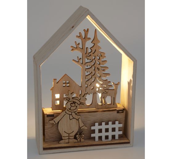 VBS Kit de construction en bois "Maison d'hiver", 9 pcs.