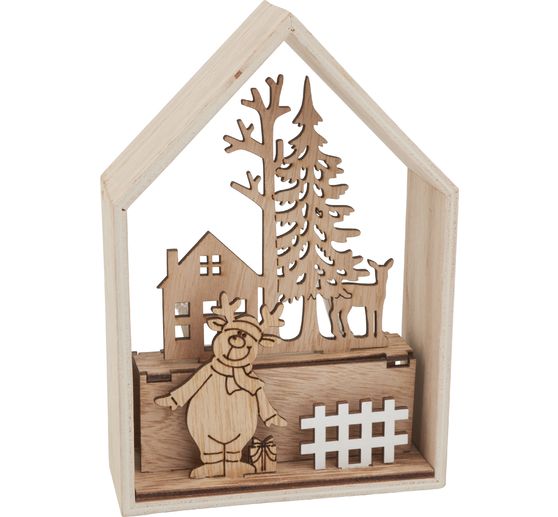 VBS Kit de construction en bois "Maison d'hiver", 9 pcs.