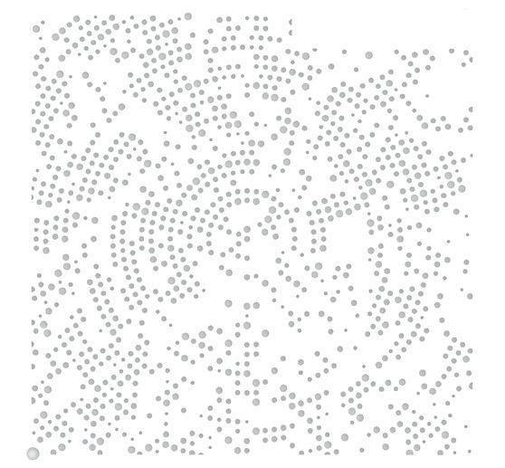 Pochoir « Pois & cercles concentriques », 15 x 15 cm