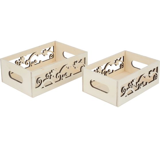 Caisses en bois VBS « Ornement floral »