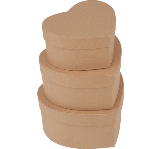 Boîtes en carton VBS « Cœur », set de 3
