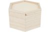 VBS Wooden box with sliding lid, hexagonal