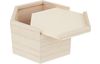 Coffret en bois à couvercle à glissière VBS, hexagonal