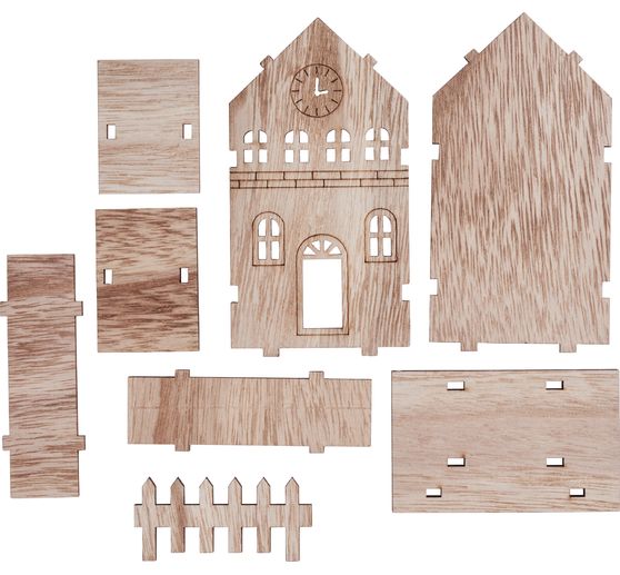 Kit de construction en bois VBS « Villa avec clôture »