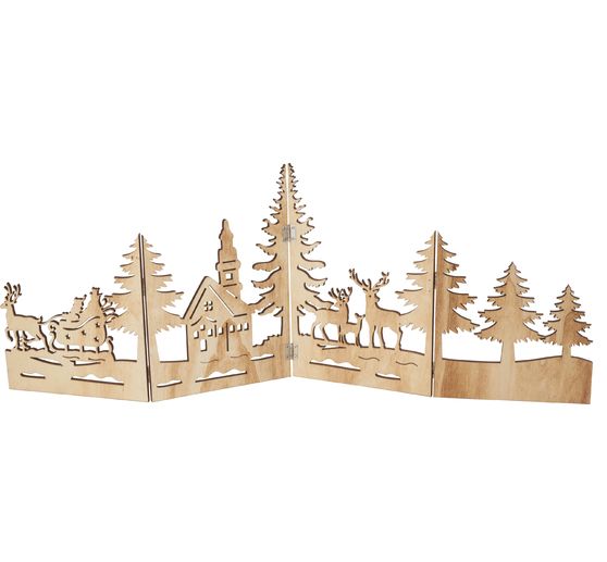 Silhouette en bois VBS « Forêt hivernale » 