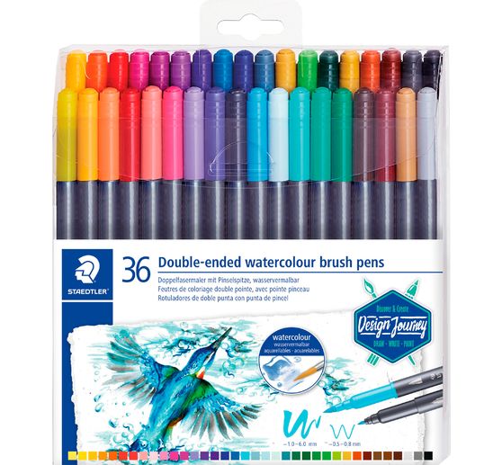 STAEDTLER Double-fibre painter with brush tip, 36 pcs