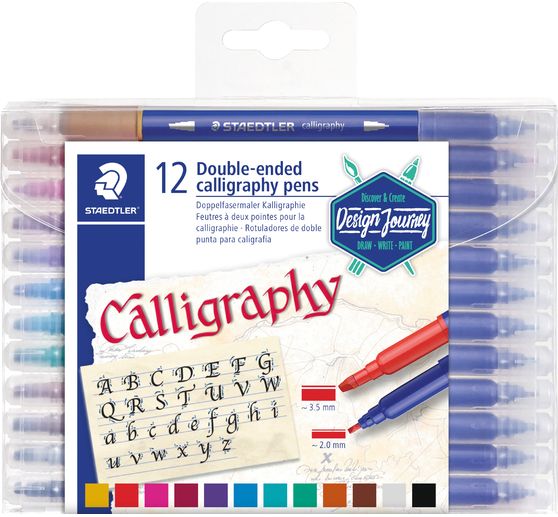 Feutres double pointe calligraphie STAEDTLER, 12 pc.