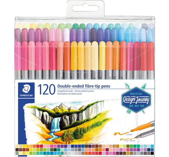 Feutres double pointe STAEDTLER, 120 pc.