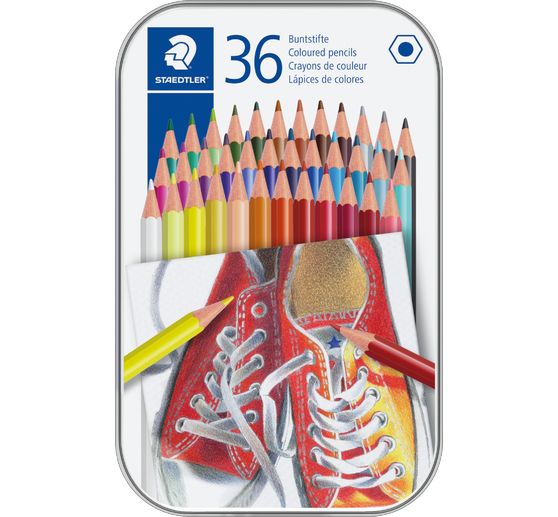Crayons de couleur boîte métal STAEDTLER, 36 pc.