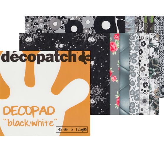 Bloc de papiers Décopatch « Decopad Black and White »