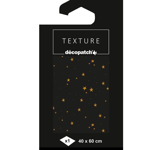 Papier Décopatch hotfoil « Etoiles Or/Noir »