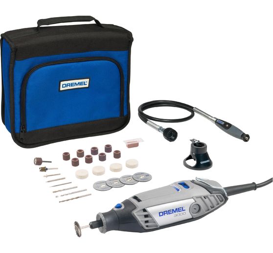 DREMEL 3000 130W Avec 15 Accessoires + Trousse zipée - F013 3000 JA